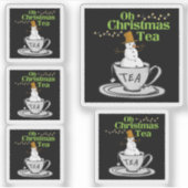 Oh Christmas Tea - Theeliefhebber Kerstvakantie Sticker (Voorkant)