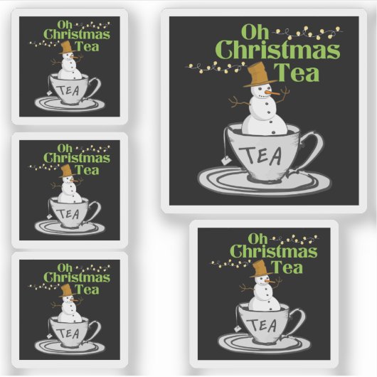 Oh Christmas Tea - Theeliefhebber Kerstvakantie Sticker (Voorkant)