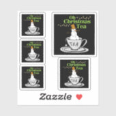 Oh Christmas Tea - Theeliefhebber Kerstvakantie Sticker (Vel)