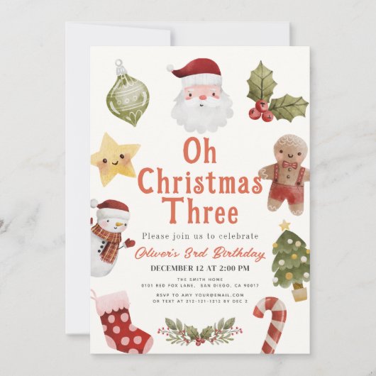 Oh Christmas Three Santa 3rd Birthday Kaart (Voorkant)