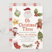 Oh Christmas Three Santa 3rd Birthday Kaart (Voorkant / Achterkant)