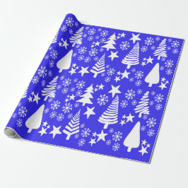 Oh Christmas Tree Blauw inpakpapier