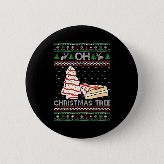 Oh Christmas Tree Cakes Debbie Becky Jen Cake Love Ronde Button 5,7 Cm (Voorkant)