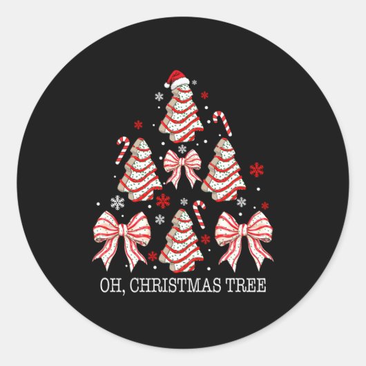 Oh Christmas Tree Cakes Debbie Becky Jen Cake Love Ronde Sticker (Voorkant)