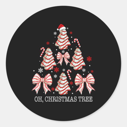 Oh Christmas Tree Cakes Debbie Becky Jen Cake Love Ronde Sticker (Voorkant)