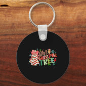 Oh Christmas Tree Cakes Debbie Becky Jen Cake Love Sleutelhanger (Voorkant)