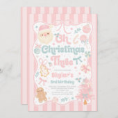 Oh Christmas Tree Coquette Bow 3rd Birthday Kaart (Voorkant / Achterkant)