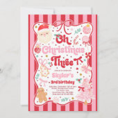 Oh Christmas Tree Coquette Bow 3rd Birthday Kaart (Voorkant)