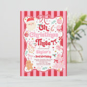 Oh Christmas Tree Coquette Bow 3rd Birthday Kaart (Staand voorkant)