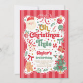 Oh Christmas Tree Coquette Bow 3rd Birthday Kaart (Voorkant)