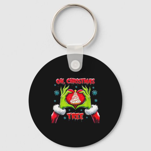 Oh Christmas Tree Debbie Cake Lovers Funny Holiday Sleutelhanger (Voorkant)