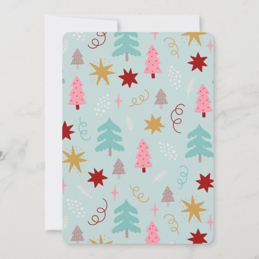 Oh Christmas Tree Holiday Green 1st Birthday Kaart (Achterkant)