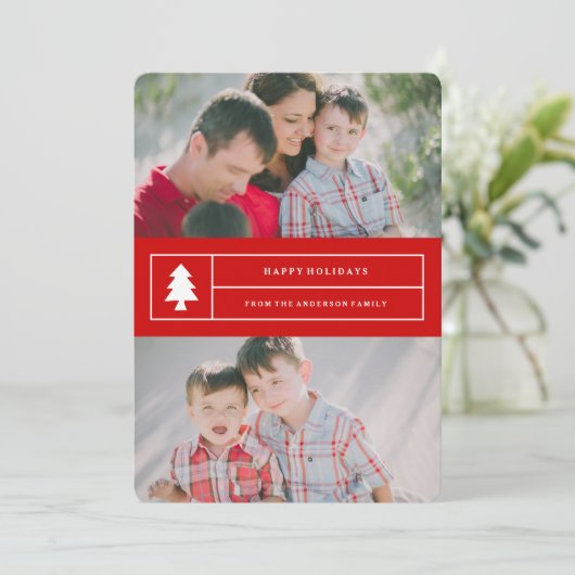 Oh Christmas Tree | Holiday Photo Card Feestdagenkaart (Staand voorkant)