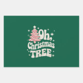 Oh Christmas Tree Light Merry Christmas Xmas  Inpakpapier Vel (Voorkant)