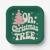 Oh Christmas Tree Light Merry Christmas Xmas  Papieren Bordje (Voorkant)