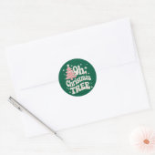 Oh Christmas Tree Light Merry Christmas Xmas  Ronde Sticker (Envelop)