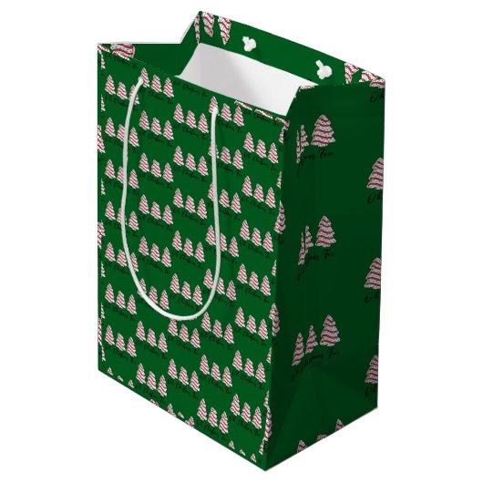 Oh Christmas Tree Little Debbie Cakes Gift Bag Medium Cadeauzakje (Achterkant Gekanteld)