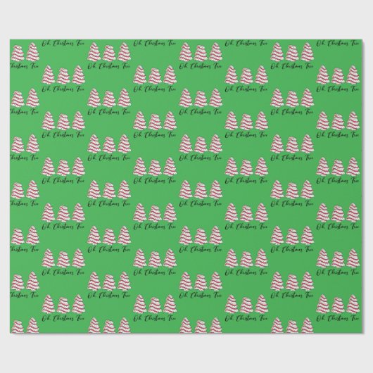 Oh Christmas Tree Little Debbie Cakes Gift Wrap Cadeaupapier (Vlak)