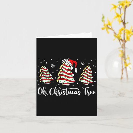 Oh Christmas Tree Shirt Snack Cake Xmas For Women  Kaart (Gele Bloem)