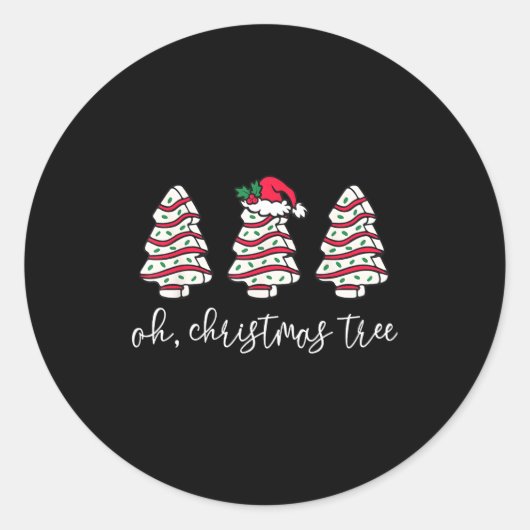 Oh Christmas Tree Sweater Christmas Tree Cake Farm Ronde Sticker (Voorkant)