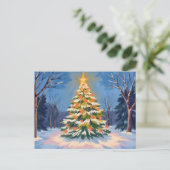 Oh Christmas Tree Watercolor Feestdagenkaart (Staand voorkant)