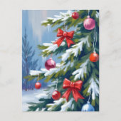 Oh Christmas Tree Watercolor Painting Feestdagenkaart (Voorkant)
