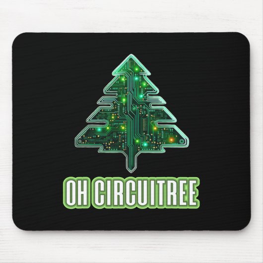 Oh Circuitree Kerst Elektronica Circuit Board Muismat (Voorkant)