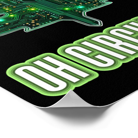 Oh Circuitree Kerst Elektronica Circuit Board Poster (Hoek)