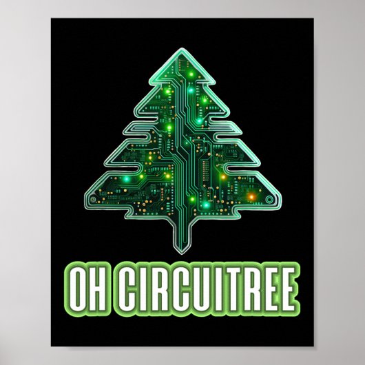 Oh Circuitree Kerst Elektronica Circuit Board Poster (Voorkant)