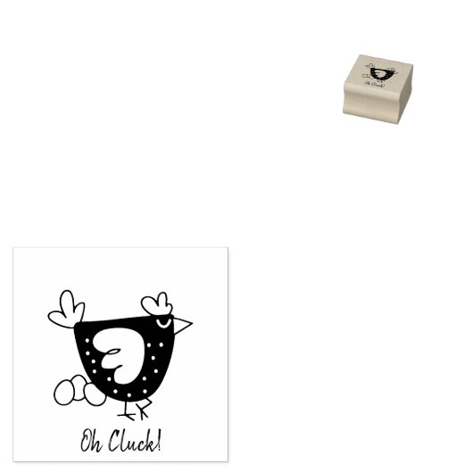 "Oh Cluck!" Kippeneierstempel Rubberstempel (Gestempeld)