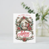 Oh Come Let Us Adore Him Briefkaart (Staand voorkant)