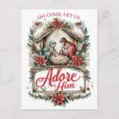 Oh Come Let Us Adore Him Briefkaart (Voorkant)