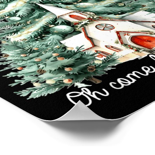 Oh Come Let Us Adore Him Christian Jesus Christmas Poster (Hoek)