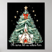 Oh Come Let Us Adore Him Christian Jesus Christmas Poster (Voorkant)