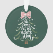 Oh Come Let Us Adore Him Christian Xmas Religious Ornament (voorkant)