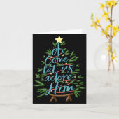 Oh Come Let Us Adore Him, Christmas Tree Quote  Kaart (Gele Bloem)