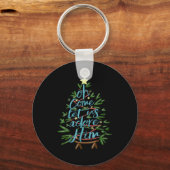 Oh Come Let Us Adore Him, Christmas Tree Quote Sleutelhanger (Voorkant)