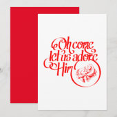 Oh come let us adore Him Feestdagenkaart (Voorkant / Achterkant)