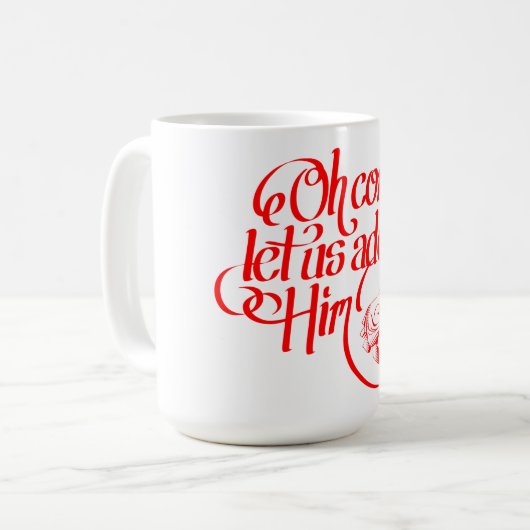 Oh come let us adore Him Koffiemok (Voorkant links)