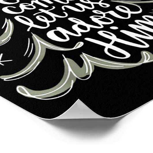 Oh Come Let Us Adore Him Nativity Christmas Tree C Poster (Hoek)