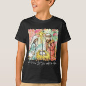 Oh Come Let Us Adore Him Nativity Scene Christian T-shirt (Voorkant)