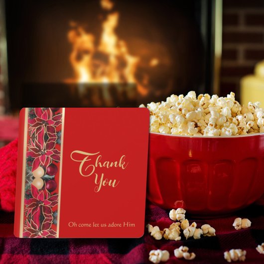 Oh Come Let Us Adore Him Thank You Feestdagenkaart