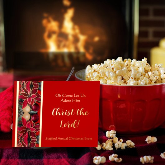 Oh Come Let Us Christmas Invitation Post Card Folie Feestdagen Briefkaart