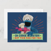 Oh Cookie Monster! Ik heb dit leuk voor je. Briefkaart (Voorkant / Achterkant)