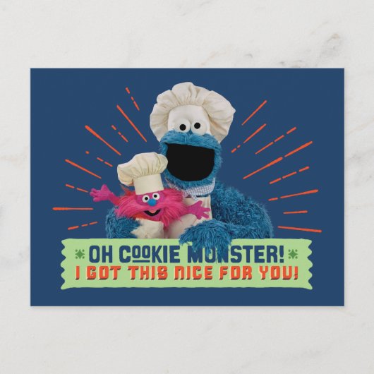 Oh Cookie Monster! Ik heb dit leuk voor je. Briefkaart (Voorkant)