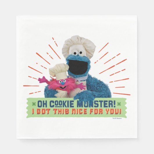 Oh Cookie Monster! Ik heb dit leuk voor je. Servet (Voorkant)