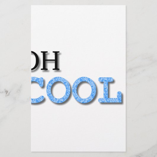 Oh Cool Text Briefpapier (Voorkant)
