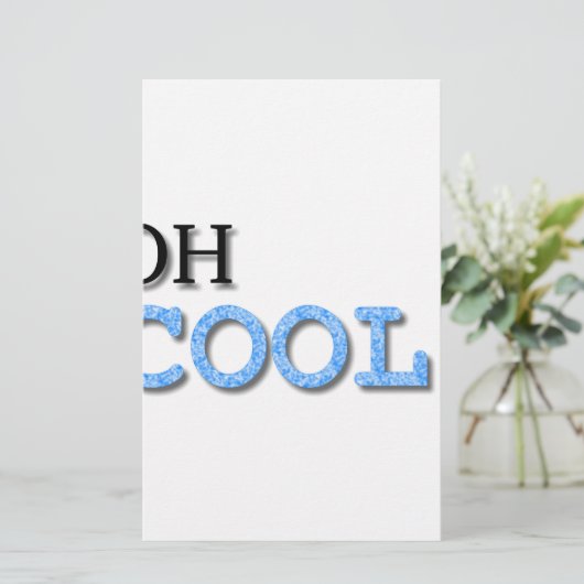 Oh Cool Text Briefpapier (Staand voorkant)