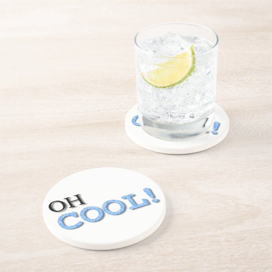 Oh Cool Text Zandsteen Onderzetter (Zijkant)