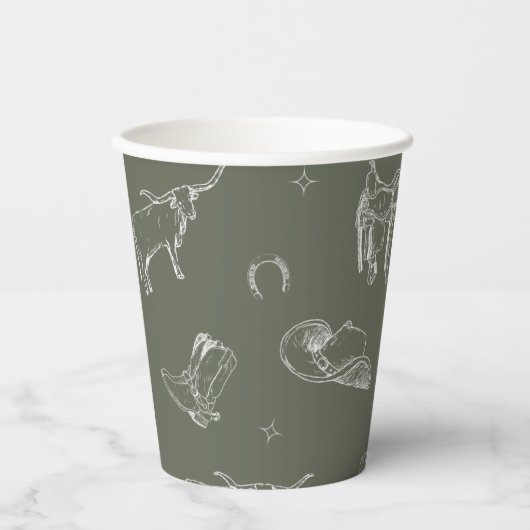 Oh Cowboy Baby shower Cups Papieren Bekers (Voorkant)